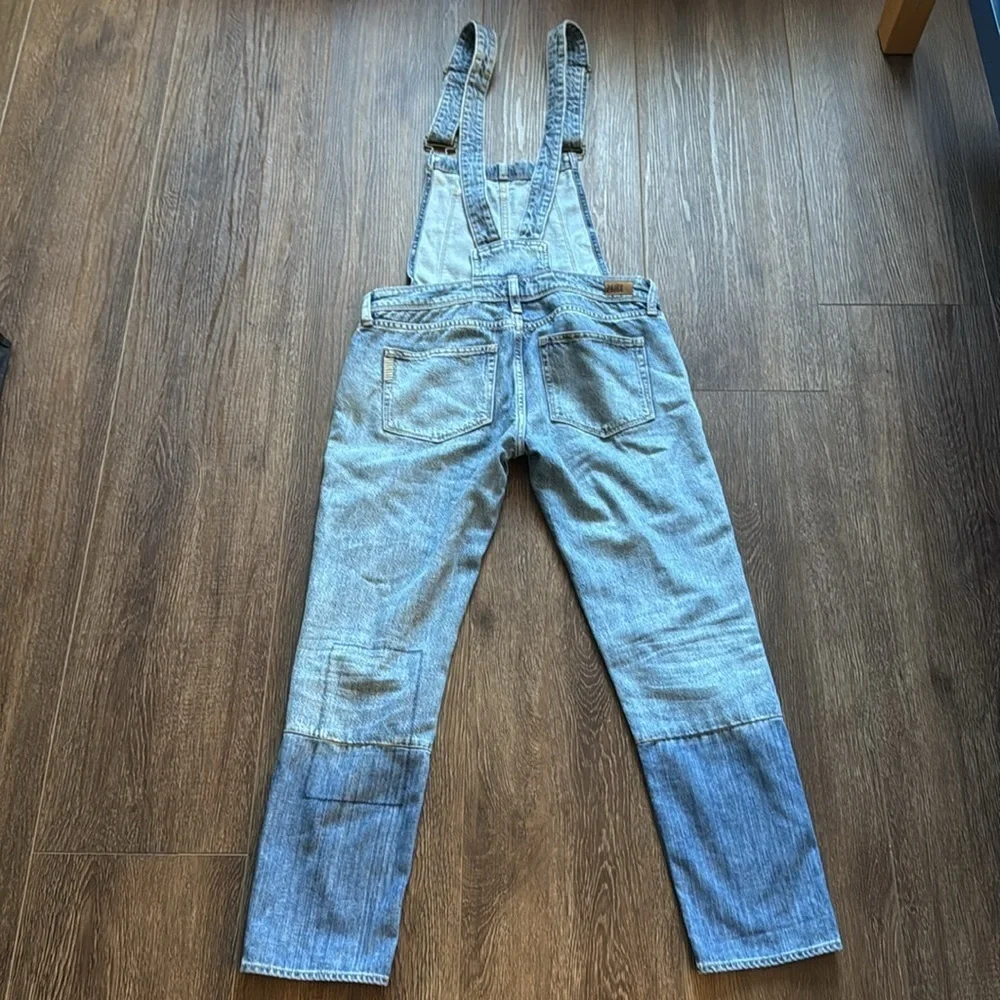 Anthropologie PAIGE Sierra High Rise Denim Overalls Distressed